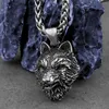 Подвесные ожерелья винтажные викинги Odin Wolf Ожерелье из нержавеющей стали.