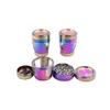 Rainbow Tobacco Grinder 50mm 4 Layer Metal Detachable Herb Smoking Hand Mullers Spice Crushers Shredder Hand Mechanic Grinders Concave Top Cap Smoking Accessory