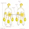 Dangle Chandelier Vintage Simated Pearl Flower Earrings For Woman Elegant Hand Made Crystal Statement Drop Party Brincos Delivery J Dhg7O