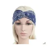 Fasce Donna Bohemian Bow Hair Band Vintage Girls Stampato Annodato Fascia Fashion Lady Copricapo Bowknot Turbante Drop Delivery Ebreo Dhs1F