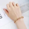 Link Bracelets XP Schmuck -(19 cm x 6 mm) Watch for Men Fashion Gold plattiert 18 K