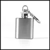 1oz 18/8 roestvrijstalen mini -heupkolf met sleutelhanger, persoonspersoonslogo is beschikbaar Dh97