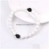 Kralen zwarte witte lava stenen armband mode vrouwen accessoires natuurlijke boeddha kralen yoga sieraden vrienden geschenken drop levering br dhmts