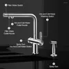 Kitchen Faucets ASRAS Black Brass Sinks Faucet And Cold Water Filter Drinking With Spray Gun 3 In 1