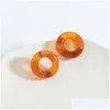 Stud Trendy Colorf Transparent Acrylharz Geometrische Runde Ohrringe Für Frauen Einfache Schmuck Geschenke Brincos Drop Lieferung Dh4Mt
