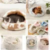 Cat Beds Ultra Soft Plush Tent Cave Bed Pet Dog Cushion Comfortable Nest Donut Cuddler Self Warming Sleeping For Cats Puppy