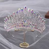 Outros acessórios de moda concurso de qualidade rosa cocar de coroa de nupcial real rainha grande água gota de cristal tiaras diadema de casamento jóias acessador j230525