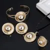 Halsbandörhängen Set Gold Color Ethiopian Ethnic Habesha Traditionell Festival Africa Women Trendy Wedding Jewelry