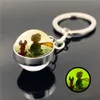 Key Rings Luminous Prince Metal Time Gemstone Glass Pendant Creative Gift Wholesale Diy Keychain Accessories G230525