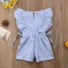 Rompers Toddler Kids Baby Girl Flower Stripe Ruffle Romper Jumpsuit Outfits Kleding 230525