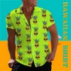 Chemises décontractées pour hommes Chemise pour hommes Été Hawaiian Skull Pineapple Graphic Prints Short Sleeve Button-Down Print Clothing
