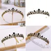 Tiaras Bridal Crown Headwear Birthday Headdress Black Rhinestones Retro Luxury Hair Accessories Drop Delivery Jewelry Hairjew Dhayo