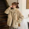 QNPQYX Nuova Moda Coreana Giacca di Lana Spessa Calda Donna Inverno Cappotto di Pelle di Pecora Cappotti di Pelliccia di Un Pezzo All-Match Traf