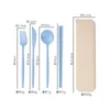 Dinnerware Sets Portable Reusable Spoon Fork Chopsticks Wheat Straw Tableware Cutlery Set Travel Picnic Students Office Kitchen School Use