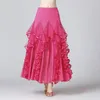 Siłownicza odzież cekina nowoczesna spódnica taneczna dla kobiet flamenco spódnice długie huśtawka standardowa konkurencja Waltz