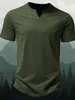 2024mens t camisetas casuais slim fit sports shirt mass verão manga curta v pesco