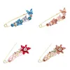 Brooches Crystal Butterfly Fashion Rhinestone Brooch Flower Pins For Women Cardigan Scarf Buckle Clips Hat Clothes Lapel Pin