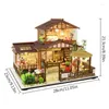 Party Favor Diy Miniature House Kit Japanese Style Handmased Wood Dollhouse With LED and Music Movement Chuld Dekorationer gåvor