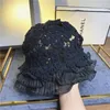 Berets Lace gebreide holle emmer hoed zon voor vrouwen vakantie zomer Panama opvouwbare grote rand Koreaans strand 2023