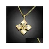 Pendant Necklaces Arrival Diamond 18K Gold Plate Jewelry Necklace Fit Women Ggn909 Yellow Plated White Gemstone With Chains Drop Del Dhvar