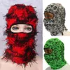 Cappellini da ciclismo Maschere Passamontagna Maschera da sci integrale lavorata a maglia invecchiata Shiesty Camouflage Fleece Fuzzy 230524