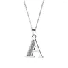 Подвесные ожерелья A-Z 26 Начальные буквы бросают женский серебряный цвет нержавеющая сталь.
