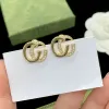 Stud Boucles d'oreilles à ongles de luxe avec lettre de diamant créateur de mode G rétro femmes haut de gamme fête de fiançailles romance