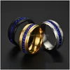 Band Rings Couple Blue Dazzling Single Row Diamond Ring Luxury Designer Jewelry Mens Men Bijoux De Createurs Luxe Femmes Drop Deliver Dhyt9