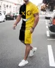 Męskie dresy 2023 Summer 3D Digital Printing Mens Casual krótkie koszulki sportowe szorty z dopasowaniem koloru za okrągłe szyję