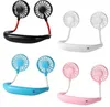 Stock Party Favor Hand Free Fan Sports Portable USB Recargable Dual Mini Air Cooler Summer Neck Hanging Fan FY4155