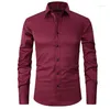 Koszulki męskie Biznes Smart Shirt Men Men Spring Fashion Slim Single Bered Casual