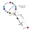 Bracelets De Charme Religieux Croix Chapelet Strand Bracelet 8Mm Colorf Perles Acryliques Femmes Catholiques Jésus Crucifix Drop Delivery Bijoux Dhgsq