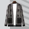 Hommes chandails tricot japonais Autum rue hiver marque vêtements de mode Plaid Cardigan hommes pull décontracté à la mode manteaux veste vêtements