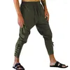 Men's Pants Summer Men's Short-sleeved Casual Trousers With Ankle Strap Medieval Pirate