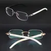 Fashion Designer Eyewear For Women Vintage Mens Original Black Buffalo Horn Glasses Gold Silver Metal Legs Rimless Glasses Mens Travel Tour Eyeglasses Size 54-18-140