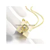 Pendant Necklaces Arrival Diamond 18K Gold Plate Jewelry Necklace Fit Women Ggn909 Yellow Plated White Gemstone With Chains Drop Del Dhvar