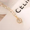 Pendant Necklaces Korean Transparent Crystal Water Drop Women Trendy Stainless Steel Female Clavicle Chain Jewelry Wholesale