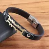 Charm Bracelets XQNI Stainless Steel Elegant Small Adorn Article Geometrically Irregular Graphics PU Leather Bracelet Bangle For Men Women