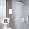 バスルームシャワーセットステンレス鋼隠しシャワーセットブラシ埋め込みボックスホットアンドコールドミキシングバルブインウォールスクエアバスルーム蛇口G230525