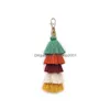 Keychains Lanyards Colorf Boho Tassel Keychain Car Bag Key Creative Pendant Cute Lobster Clasp Accessories Jewelry Gift Fashion Dr Dhkav