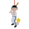 Maxora Wholesale Resin Glossy Children Baseball Boy Baseball Girl Christmas Ornaments Personalized Gifts Used For Holiday and Home Decor