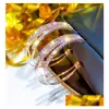 Hoop Huggie Fashion Jewelry Korean Luxury Crystal överdrivna nattklubbörhängen Big Metal Earring For Women Xmas Gift Drop Deliver Dhksv