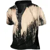 T-shirts pour hommes 2023 Fashion Explosive T-shirt en coton pour hommes de haute qualité Creative Retro Casual Style Cardigan Button T-shirt à manches courtes