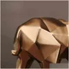الفنون والحرف الأخرى الحديثة مجردة ذهبية الفيل راتنج راتنج راتنج زخرفة المنزل هدايا للحيوانات Scpture CRA DH0A4