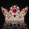 Andra modetillbehör Royal Crystal King Crown Bride Tiaras och Crowns Queen Hair Jewelry Pageant Prom Diadem Headpiece Brudhuvudtillbehör J230525