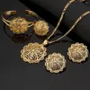 Brincos de colar Set Setty Women Women Women Bridal Flower Jóias Dourado Cor Habesha Casamento Eritreia Nação Estilo Acessório