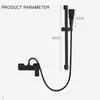 Bathroom Shower Sets Nordic black shower set rain shower head bathroom faucet hot and cold simple handheld pressure shower head G230525