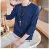 Men's Casual Shirts Men's Kung Fu Shirt Linen Sweat-absorbent Solid Color Handmade Buckle Tops Chinese Style Retro Hanfu Fashion Male