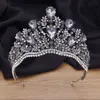 Diğer Moda Aksesuarları Kalite Pageant Crown Headdress Kraliyet Kraliçe Büyük Su Damla Kristal Tiaras Diadem Gelin Düğün Saç Takı Gelin Accesso J230525