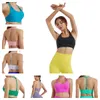 Couleur unie femmes Yoga soutien-gorge à bretelles soutien-gorge de sport pour les femmes Sexy entrecroisé dos moyen soutien-gorge de Yoga avec bonnets amovibles